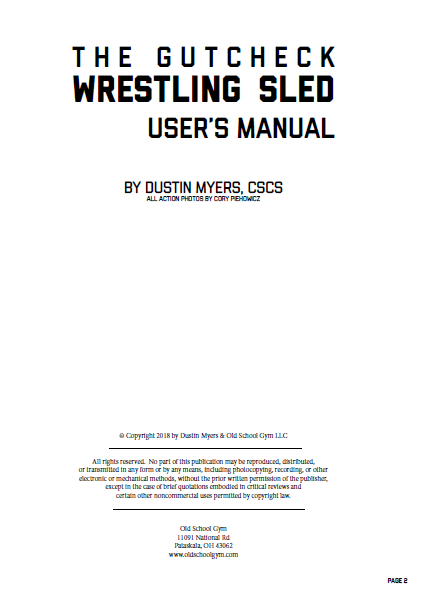 The GutCheck Wrestling Sled Users Manual | E-Book by Dustin Myers
