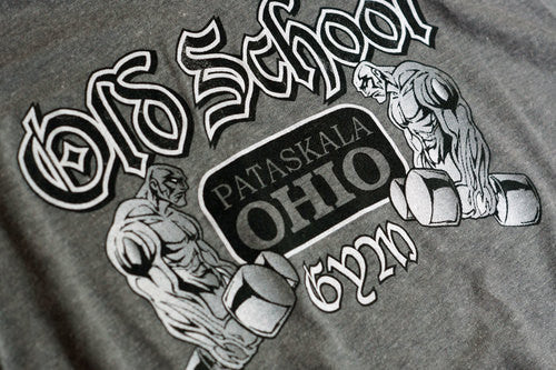 Famous OSG Old School Gym Grey T-Shirt Graphic Detail